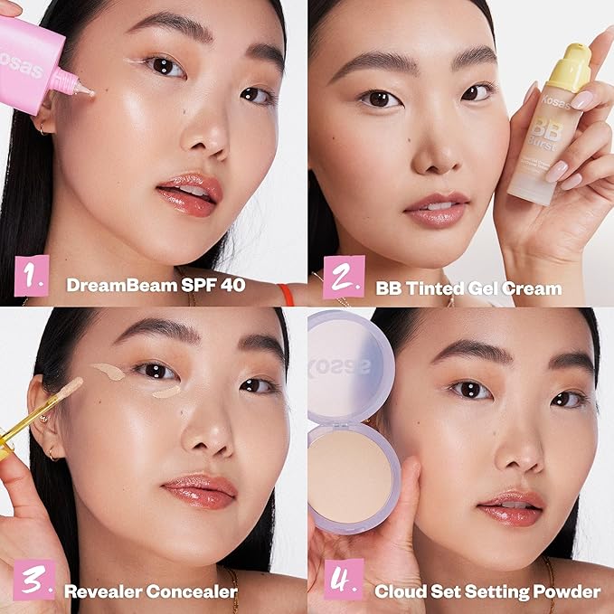 Kosas Mini DreamBeam SPF 40 Mineral Sunscreen for Face – Travel Size Makeup Prep & Sun Protection, 15 ml