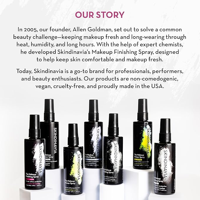 Skindinavia The Makeup Finishing Spray, Oil Control Makeup Setting Spray, All-Day Wear, Long-Lasting Up to 16+ Hours, Heat-Resistant & Waterproof, Fine Mist, 2.0 Oz