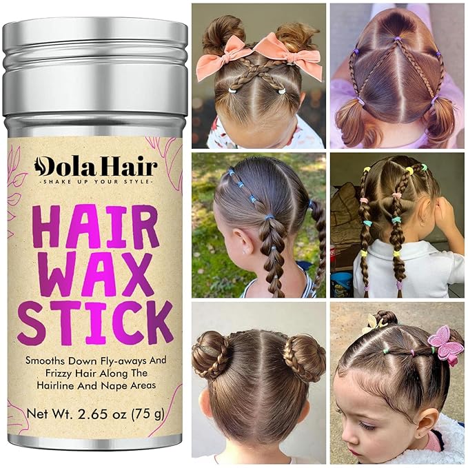 Dolahair Hair Wax Stick for Flyaways, Smoothing, and Slick Back - Hair Pomade for Women and Kids (2 Pack)