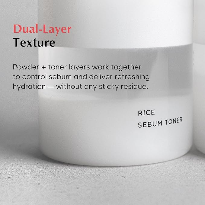 MIDHA Rice SEBUM Toner, 6.76fl.oz/200ml,Hydrating, Pore Refining, Sebum Control – Lightweight Daily Toner for Oily & Sensitive Skin – Vegan, Alcohol-Free, Non-Comedogenic, Double-Layer Formula