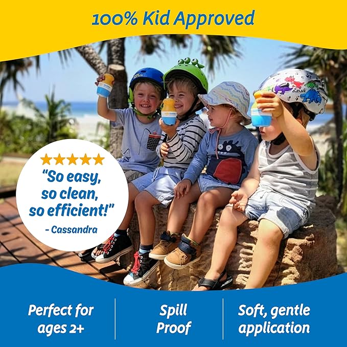 Solar Buddies Sunscreen Applicator - Single Full Green - Refillable Roll on Sponge Sunscreen, Suncream & Lotion Applicator For Kids, Adults & Families - Holds 3.4fl oz, Perfect Size for Travel