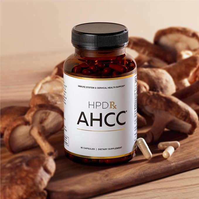 HPD Rx Premium AHCC & Shiitake Mushroom 1100 mg per Serving Supplement, Natural Immunity Booster, Maintains Natural Killer Cell Activity | AHCC is Proven in 30+ Studies | 180-Day Supply, 6-Pack