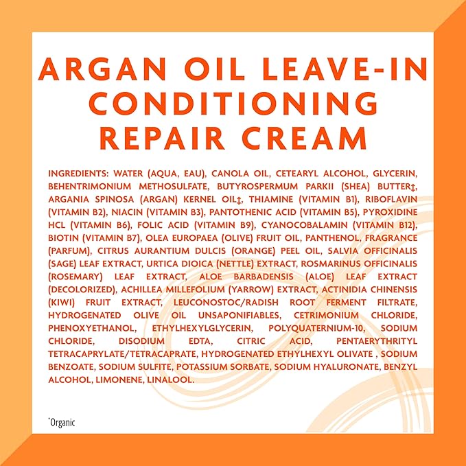 Cantu Argan Oil Leave in Conditioning Repair Cream, 16 Ounce