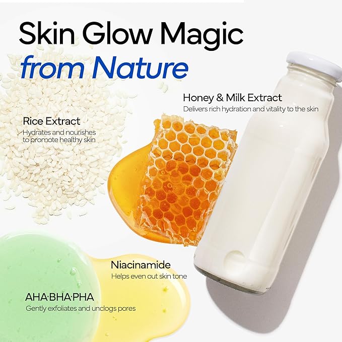 Rice Milky Bubble Facial Mask, Soothing & Hydrating Face Toner with Black Rice Extract & Niacinamide, Helps Support Skin Barrier and Glow for Sensitive Skin, Korean Skincare (5.07fl oz/ 150ml)