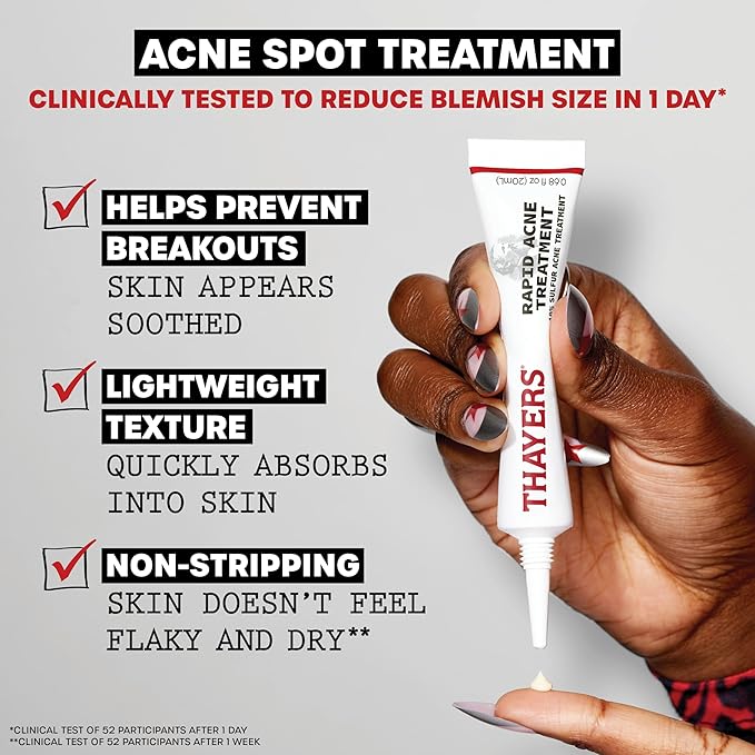 Control the Zit-uation: Thayers Blemish Clearing 2% Salicylic Acid Toner + Rapid 10% Sulfur Acne Treatment, Soothing and Non-Stripping Skin Care
