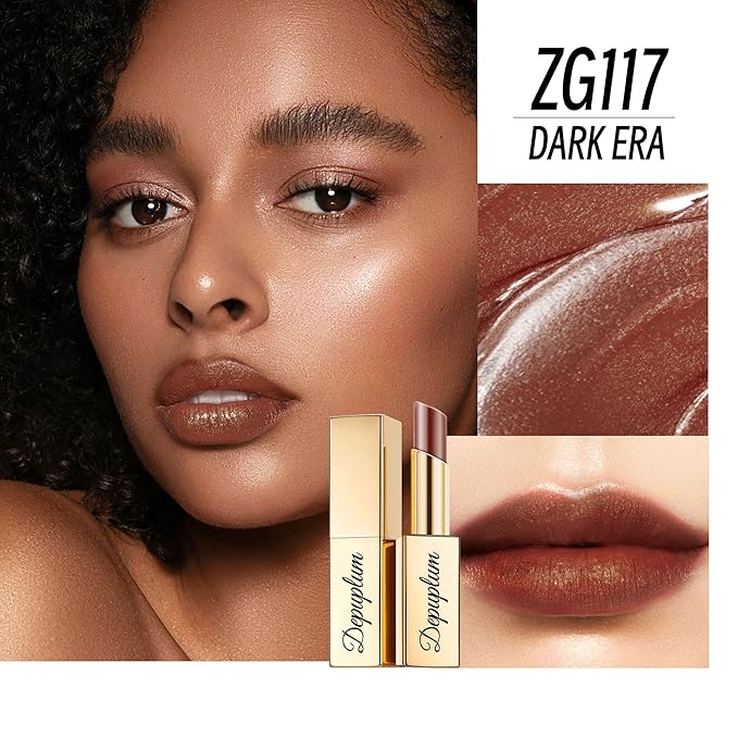 Pink Red Brown Lipstick Set for Women Shimmer Tinted Lip Balm Hydrating Moisturizing Lipstick Cruelty Free Lip Makeup, ZG107/108/117
