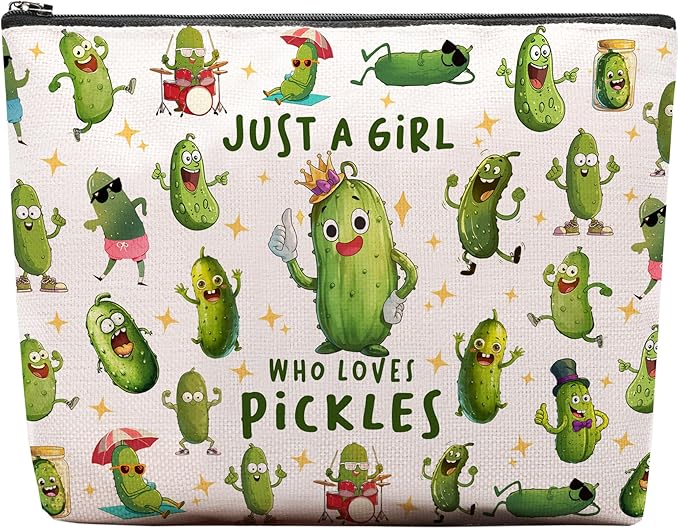 Pickle Makeup Bag, Pickle Gifts For Women, Pickles Makeup Pouch, Pickles Travel Toiletry Bag With Zipper, Birthday Anniversary Christmas Gifts For Mom Sister, Travel Toiletry Bag