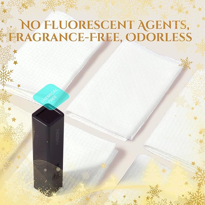 Christmas Disposable Face Towels XL 50 Count, Holiday Gifts for Women, Magnetic Box, Ultra Soft Facial Tissues, Makeup Remover Dry Wipes for Sensitive Skin, Stocking Stuffers