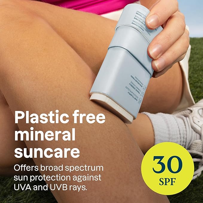 ATTITUDE Mineral Sunscreen Stick for Sensitive Skin, SPF 30, EWG Verified, Plastic-Free, Broad Spectrum UVA/UVB Protection with Zinc Oxide, Dermatologically Tested, Vegan, Unscented, 2.1 Ounces