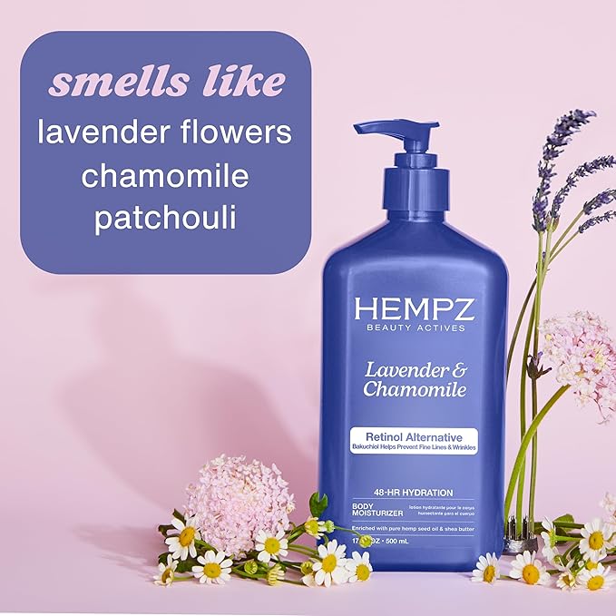 Hempz Body Lotion - Lavender & Chamomile Herbal Limited Edition Daily Moisturizing Cream, Shea Butter, Aloe, Lavender Extract Body Moisturizer - Skin Care Products, Hemp Seed Oil - 17 Fl Oz…