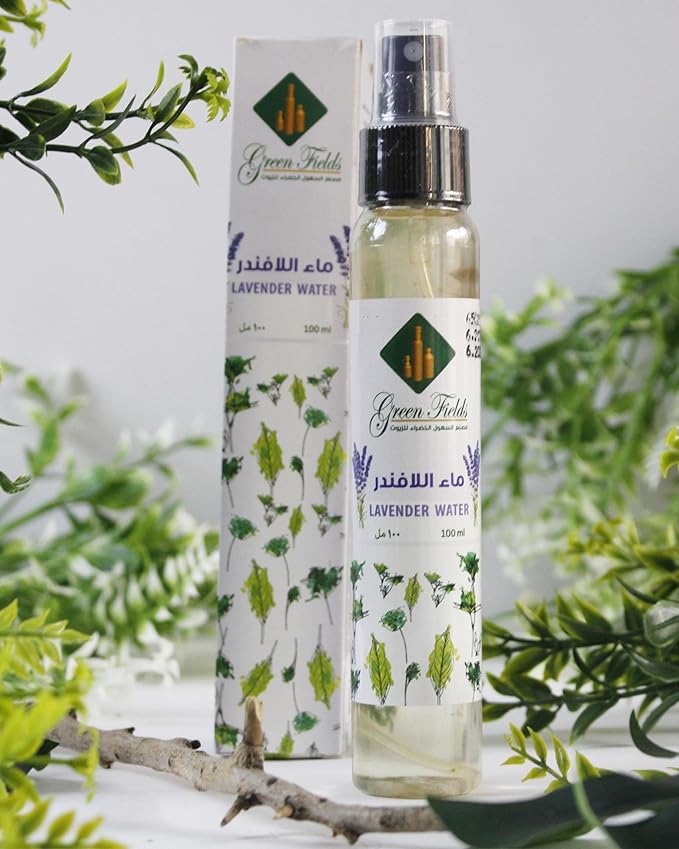 Green Fields Lavender Hydrosol - 100% Pure and Natural Soothing Floral Water for Skin and Aromatherapy - 100ml
