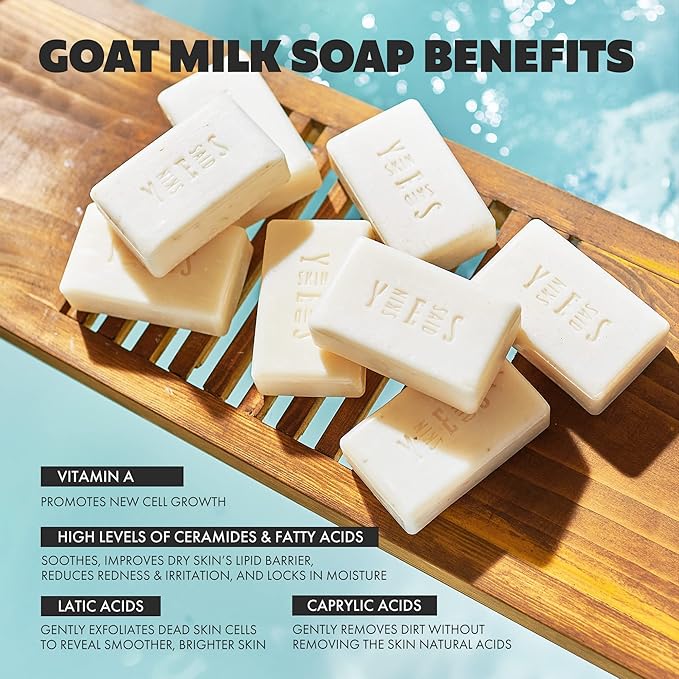 Goat Milk Soap Bar - 8 Bars 4 Unique Scents | Crafted in Greece | All Natural, Organic, Goats Milk Soap - Nourishing, Ideal for Sensitive Skin - Perfect for Kids, Men, and Women