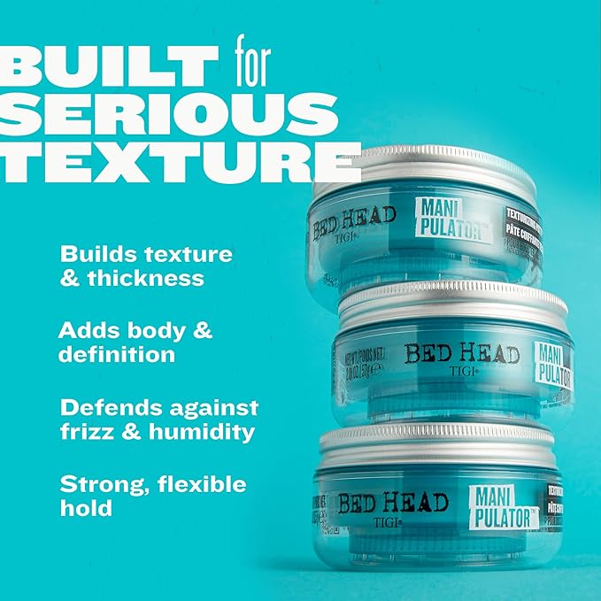 TIGI Bed Head Manipulator Hair Putty 2-Pack – Firm Hold Paste, Hair Styling Products for Women and Men, Frizz Control, Anti-Humidity, Tropical Fruit Fragrance, 2.01 Oz Ea