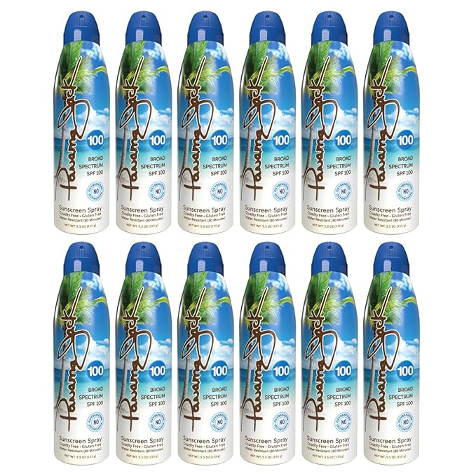 Continuous Spray Sunscreen - SPF 100, Broad Spectrum UVA/UVB Protection, PABA, Paraben, Gluten & Cruelty Free, Water Resistant (80 Minutes), 5.5 OZ - Pack of 12