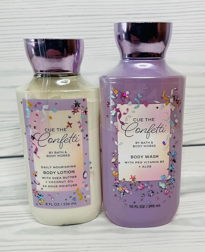 Bath & Body Works Cue the Confetti Body Lotion and Body Gel Wash 2 Piece Set