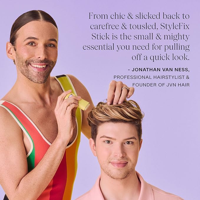 JVN StyleFix Hair Wax Styling Stick, 0.6 Oz, Controls Frizz, Tames Flyaways & Baby Hairs for All Day Hold for Women and Men, Perfect for On the Go, Silicone Free