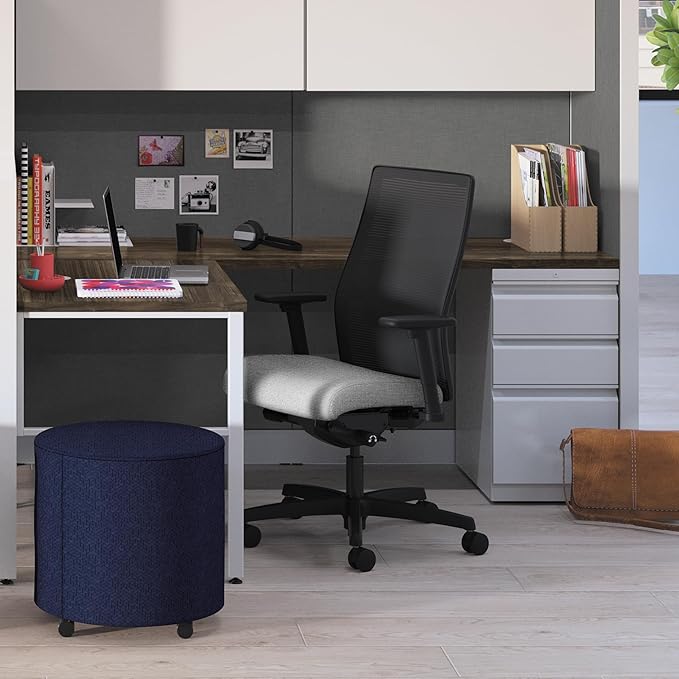 HON Ignition 2.0 Big and Tall Office Chair, 450lbs Weight Capacity, Extra Wide Seat, Tilt Recline, Swivel Wheels, Heavy Duty Office Chair, Comfortable for Long Hours, Black Frame, Ash