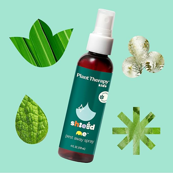 Plant Therapy Kids Sun Relief Aloe Jelly 4 oz & Kids Shield Me Pests Away Spray 8 oz