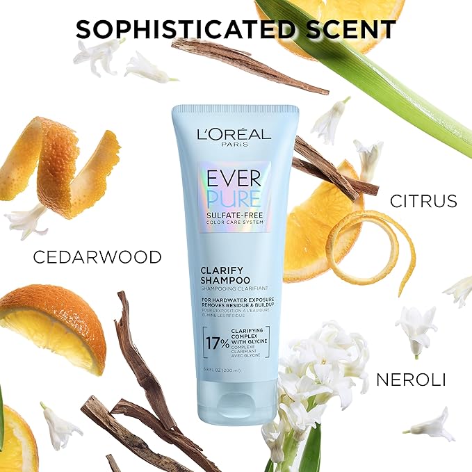 L'Oreal Paris Restore Sulfate Free Conditioner with Antioxidants, Moisturizing Conditioner for Hard Water Exposure and Styling Build-up, EverPure, 6.8 Fl Oz