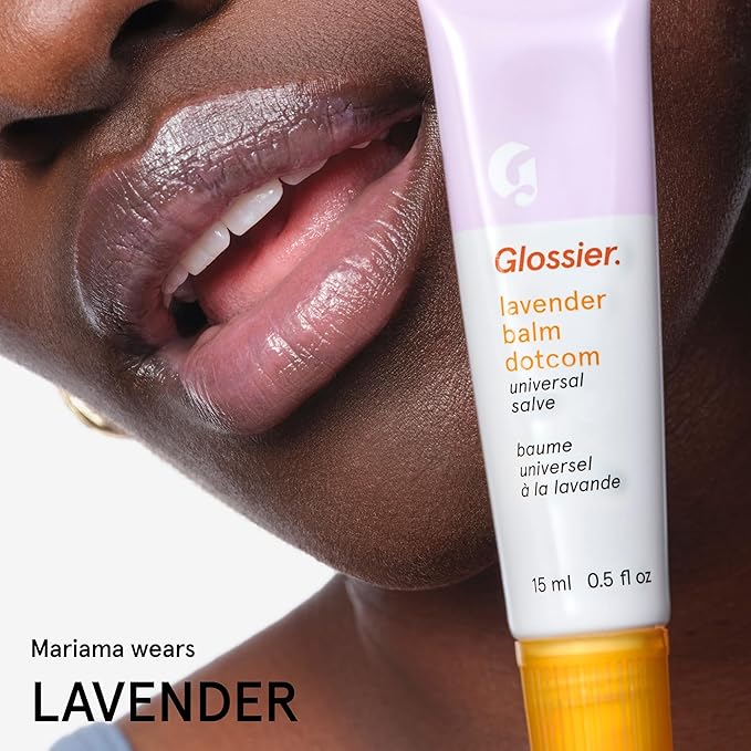 Glossier Balm Dotcom Hydrating Tinted Lip Balm - Universal Salve, Up to 12 Hour Moisture for Dry Lips, Cuticles & Skin - Lanolin, Beeswax & Castor Oil - Lavender, Lilac Tint, 15ml