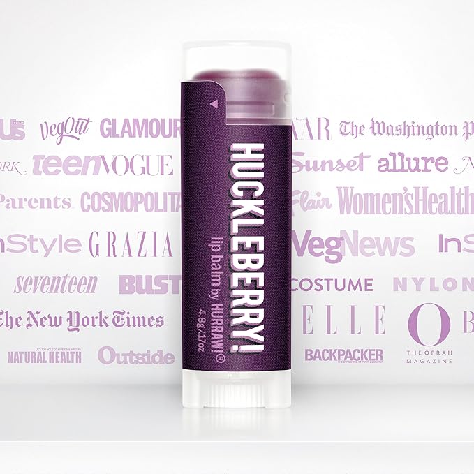 Hurraw! Huckleberry Lip Balm: Organic, Certified Vegan, Cruelty and Gluten Free. Non-GMO, 100% Natural Ingredients. Bee, Shea, Soy and Palm Free. Made in USA