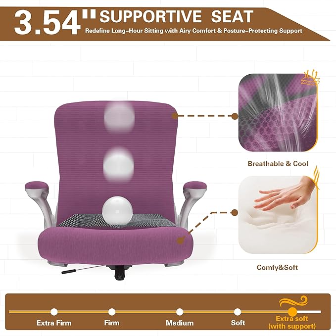 Ergonomic Office Chair - High Back Desk Chair with Adjustable Lumbar Support, Breathable Mesh Back, 330LBS Capacity, Easy Assembly, for Home Office Executive Computer Task
