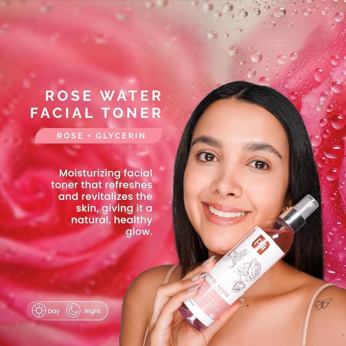PILI Rose Water, Facial Toner for Sensitive Skin. Refreshes, Tones and moisturizes with The Softness of The Natural Extract of Roses and Glycerin. 8.4 oz