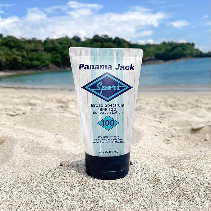 Panama Jack Sport Sunscreen Lotion - SPF 100, Broad Spectrum UVA/UVB Protection, Non-Greasy, PABA, Paraben, Gluten & Cruelty Free, 3 FL OZ (Pack of 2)