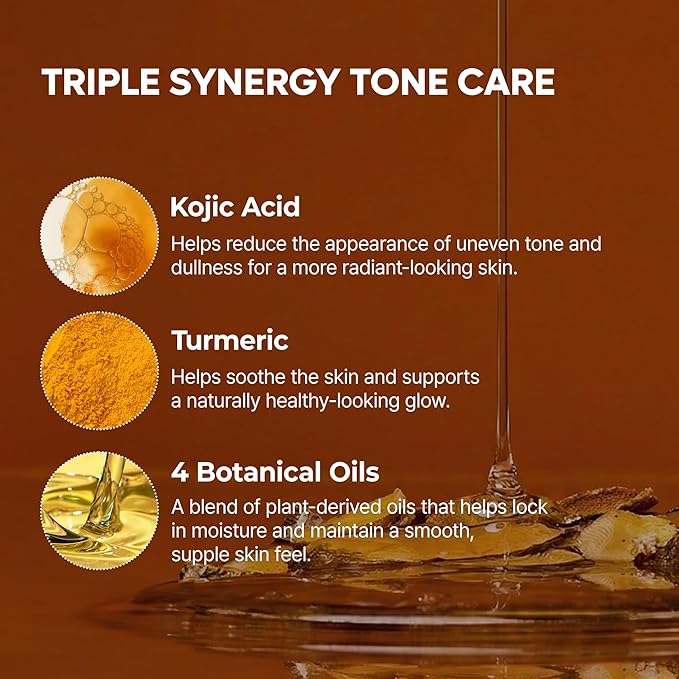 Dr.Melaxin Kojic Acid Turmeric Serum Soap – Tone Care Cleansing Bar for Uneven Skin Tone, Elastic Deep Cleansing Facial & Body Soap with Botanical Oils