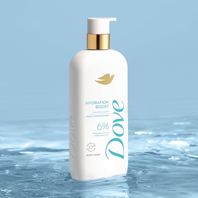 Dove Body Wash Hydration Boost Actively drenches dry skin 6% hydration serum with hyaluronic 30 Fl Oz