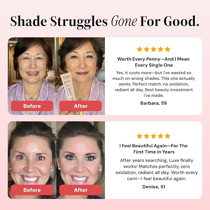 Luxe Research Color Changing Foundation – Instantly Adapts to Your Skin Tone – Buildable Light-to-Medium Coverage – 12-Hour Wear – Natural Dewy Finish