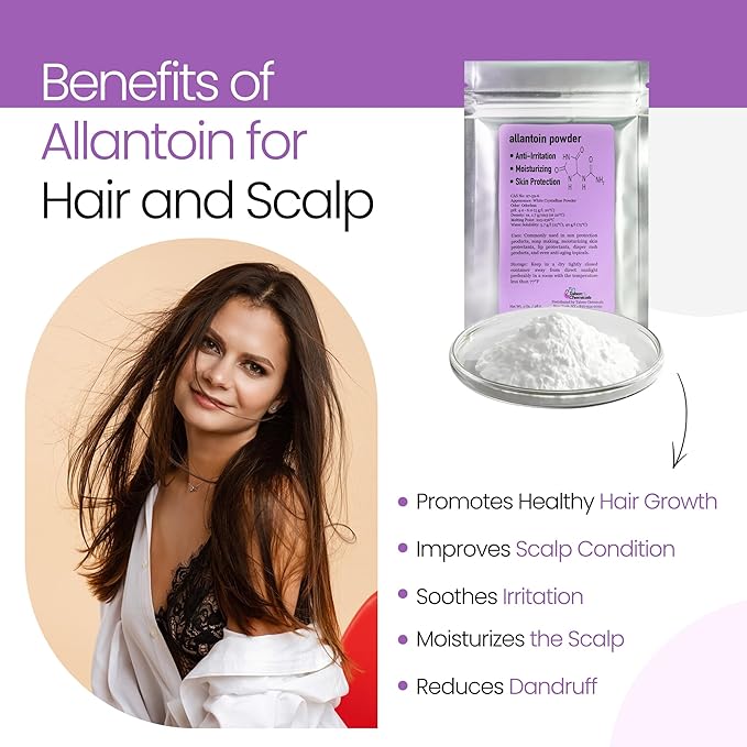 Allantoin Powder 2 Oz Cosmetic Grade for DIY Emulsion Cream Lotion Skin Care (2 oz. / 56 Grams), Allantoin Helps to Hydrate The Skin by Talsen Chemicals