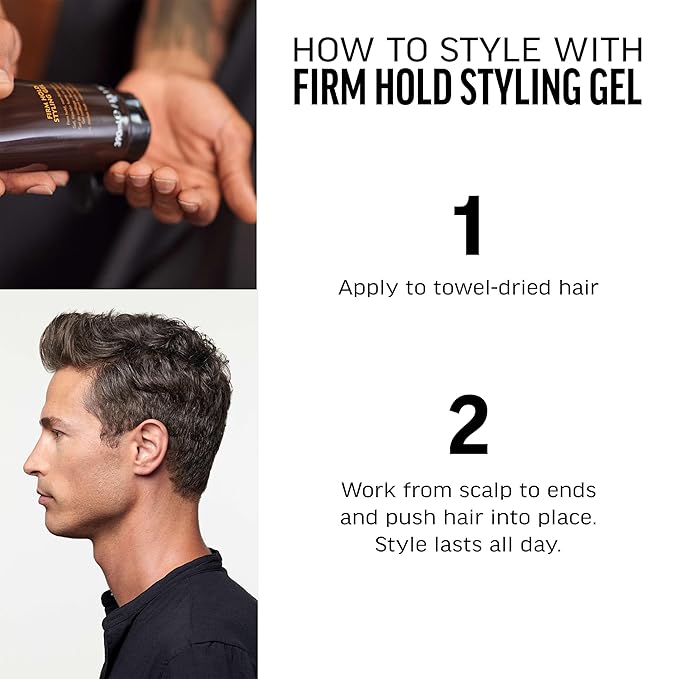 AMERICAN CREW Men's Hair Gel, Firm Hold, Non-Flaking Styling Gel, 3.3 Fl Oz (Pack of 2)