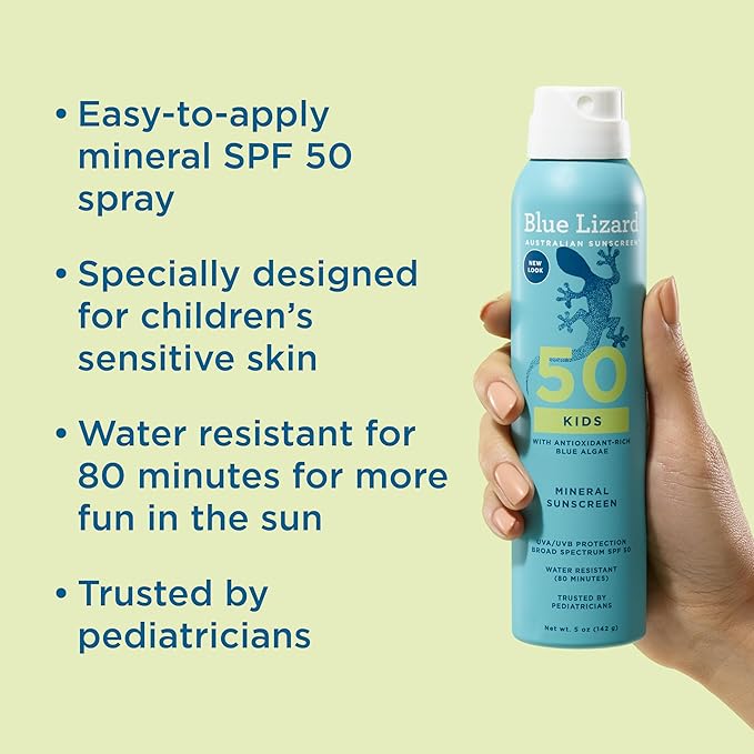 BLUE LIZARD Sunscreen SPF 50+ Spray | Kids | 5 Fl Oz | Pack of 2