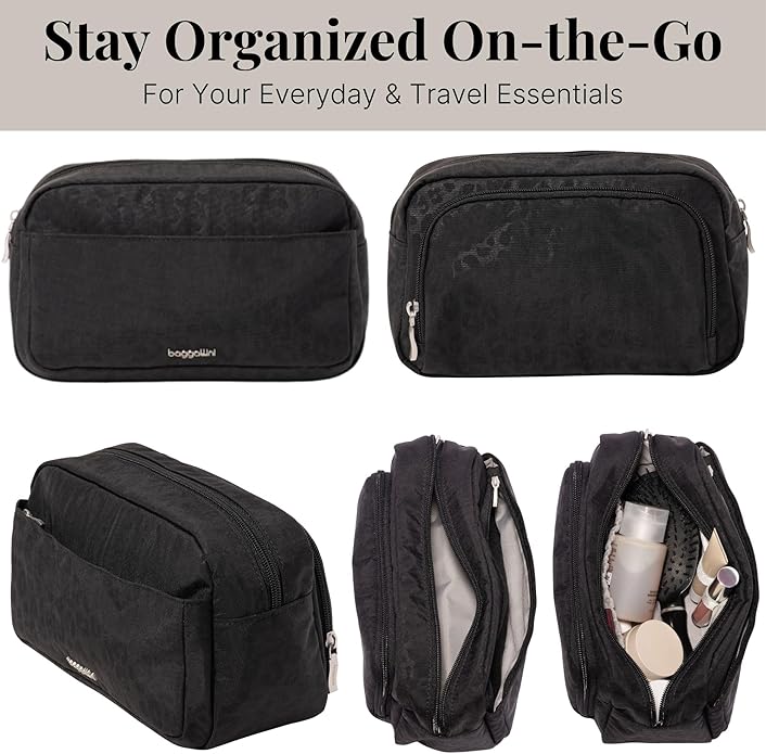 Pocket Cosmetic with Brush Organization - Lightweight 9.4”x5.5”x3.5” Makeup Bag - Travel Essentials Makeup Organizer