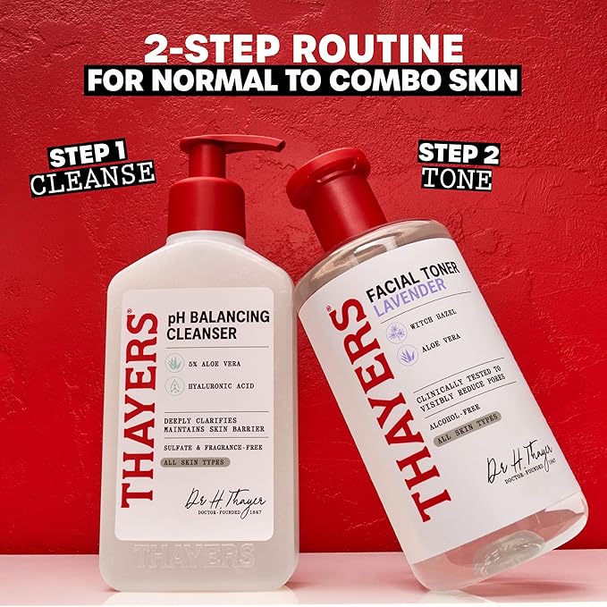 THAYERS Alcohol-Free, Hydrating Lavender Witch Hazel Facial Toner with Aloe Vera Formula, Vegan, Dermatologist Tested and Recommended, 12 Oz (Packaging May Vary)