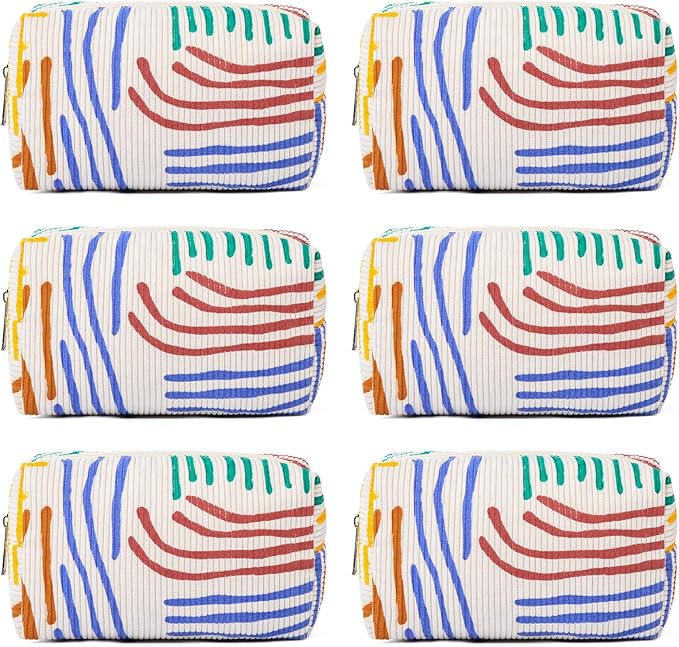 SOIDRAM Makeup Bag Preppy Cosmetic Bag Bulk Makeup Pouch Personalize Travel Toiletry Bag Organizer Cute DIY Makeup Brushes Storage Bag for Women