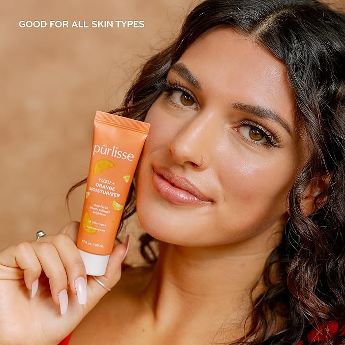 pūrlisse Yuzu + Orange Hydrating Face Moisturizer - Vitamin C Face Cream for Radiance & Improved Texture - Boosts Natural Collagen Production & Helps Firm Skin for a Youthful Complexion (1.7 Fl oz)