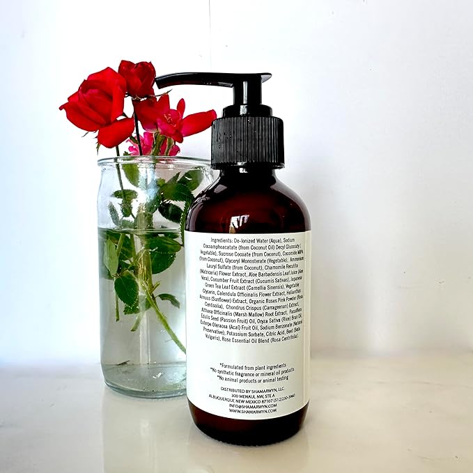 Rose Skin Care Set – Creamy Botanical Face Wash & Hydrating Facial Toner – Natural-Organic Duo for Cleansing, Toning & Nourishing – Ideal for Sensitive & Mature Skin, 4oz Each