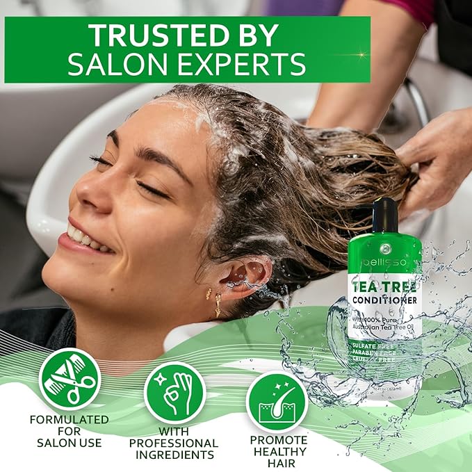 Tea Tree Oil Conditioner - Sulfate and Paraben Free - Anti Dandruff Treatment for Itchy, Dry Scalps - Ideal for Women and Men with Oily Hair and Scalp Buildup