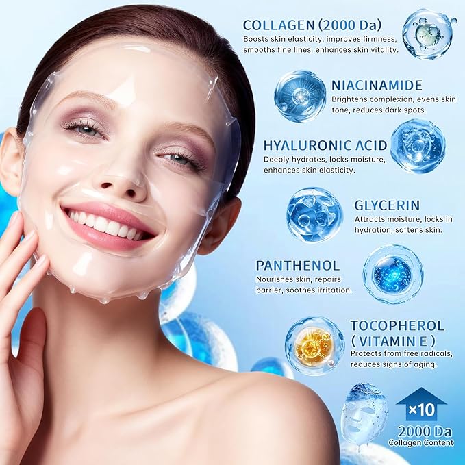 Collagen Skincare Set for Women – 7Pcs Face Care Kit with Cleanser,Toner,Serum,Eye Cream,Face Cream & Masks – Hydrating,Firming & Nourishing Routine,Gentle for All Skin Types,Great Gift Idea