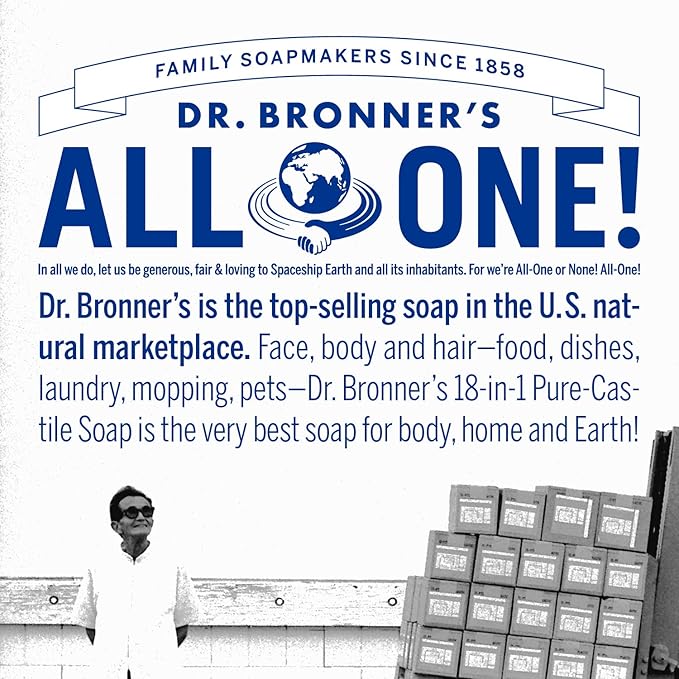 Dr. Bronner's Magic Soap-Pure-Castile Liquid Soap (Citrus, 32oz, 2-Pack)-Regenerative Organic Certified Oils, 18-in-1 Uses: Body, Hair, Laundry, Pets & Dishes, Concentrated, Vegan, Non-GMO