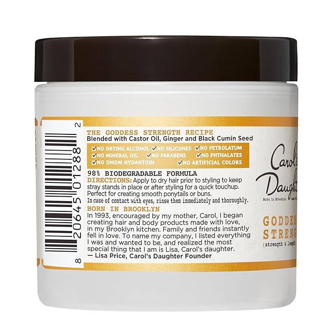 Carol's Daughter Goddess Strength Smooth and Shape Hair Balm, Hair Cream for Weak, Breakage-Prone Split Ends, 5.5 Fl Oz