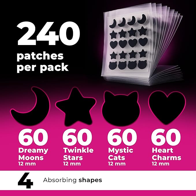 Pimple Patches for Face Cute (Moon, Star, Cats, Heart), Zit Patches Star Sticker