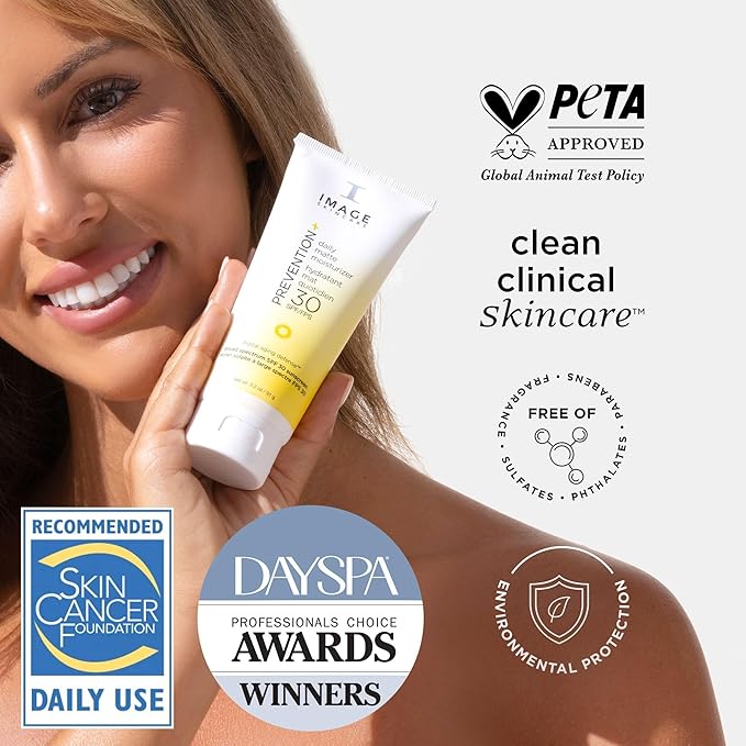 IMAGE Skincare,PREVENTION+ Daily Matte Moisturizer SPF 30,Zinc Oxide Mattifying Face Sunscreen Lotion,Amazon Exclusive,3.2 oz,(Pack of 2)