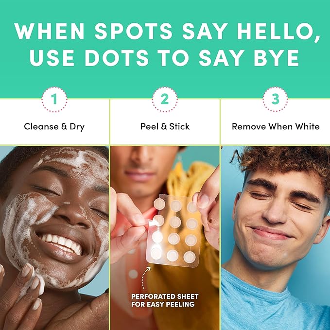 Dots for Spots Pimple Patches For Face - Fast Acting, Translucent Hydrocolloid Zit Patches that Unclog Pores - Korean Skincare - Vegan, Cruelty Free - (120 count) (Pack of 2)