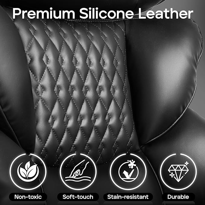 Big and Tall Office Chair with Foot Rest,Ergonomic High Back Computer Desk Chair,Executive Office Chairs with Lumbar Support & Armrests for Heavy People,Comfy 155°Recliner Gaming Chair