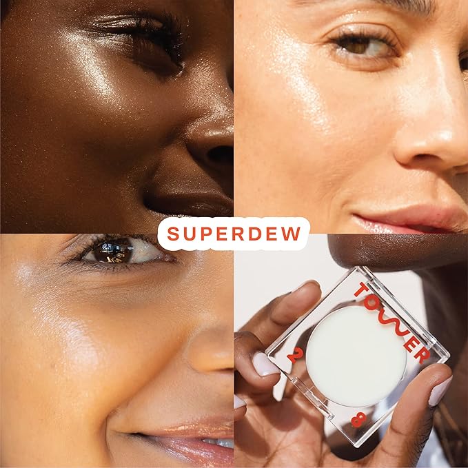 Tower 28 Beauty SunnyDays SPF 30 Tinted Mineral Sunscreen Shade 15, 1 FL OZ & Tower 28 Beauty SuperDew Shimmer-Free Highlight Balm