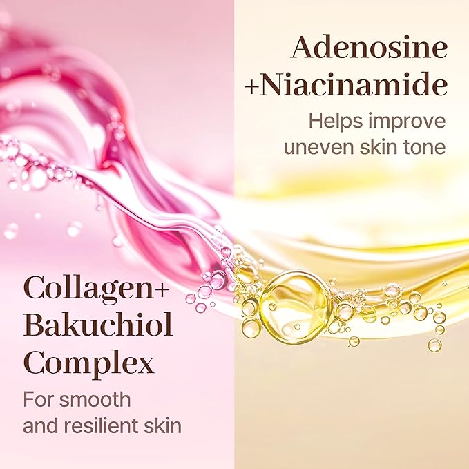 Collachiol Cream Shot Ampoule – 3-in-1 Toner, Serum & Cream Mist | Collagen + Bakuchiol Complex for Smooth, Moisturized, and Healthy-Looking Skin | 145 ml & Travel Size 55 ml
