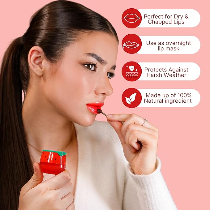 Original My Bee Balm Lip Balm – Watermelon Hydrating Balm – Honey Pot for Dry, Chapped & Cracked Lips – Deeply Moisturizes & Hydrates Lips with Organic Beeswax & Vitamin E